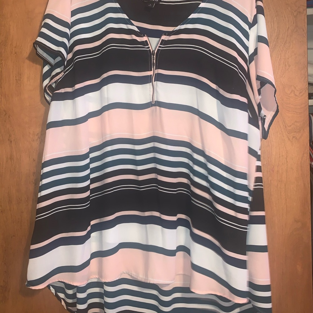 Torrid size 2 multi stripe hi-lo top
